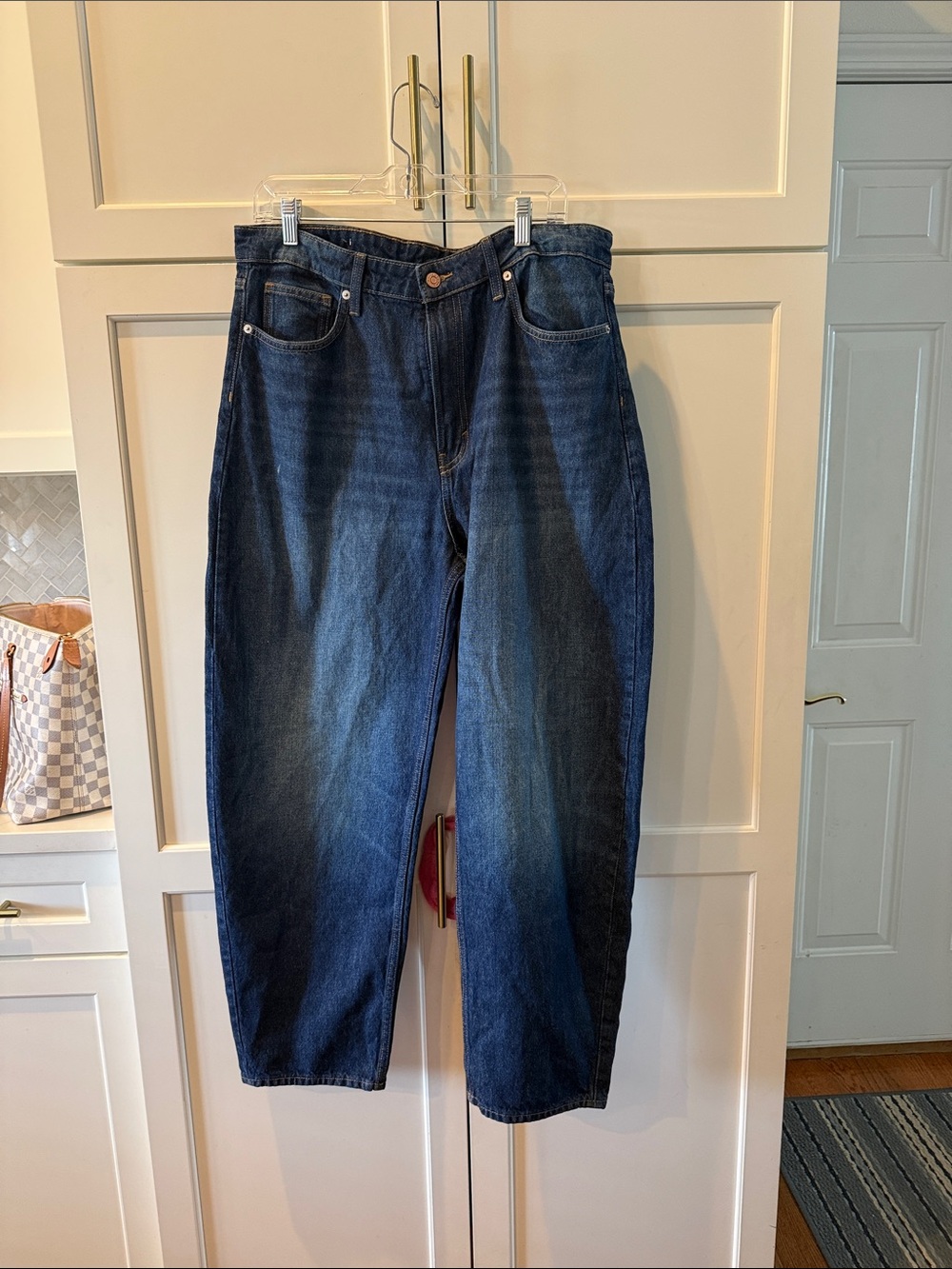 Women’s Barrel Dark Blue Relaxed Fit Jeans 12